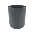 Ribbed Plastic Trash Can - 1.64 Gallon Grey Wastebasket