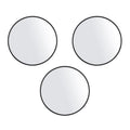 3-Pack 10-Inch Black Round Wall Mirrors - Modern Decor Set with Thin Frames - Indoor Home & Living