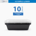 10-Piece Meal Prep Set - 5 BPA-Free Containers with Lids