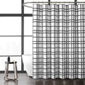 14-Piece Black & White Plaid Shower Curtain Set with Waterproof Liner & Hooks – 72x72 Inches