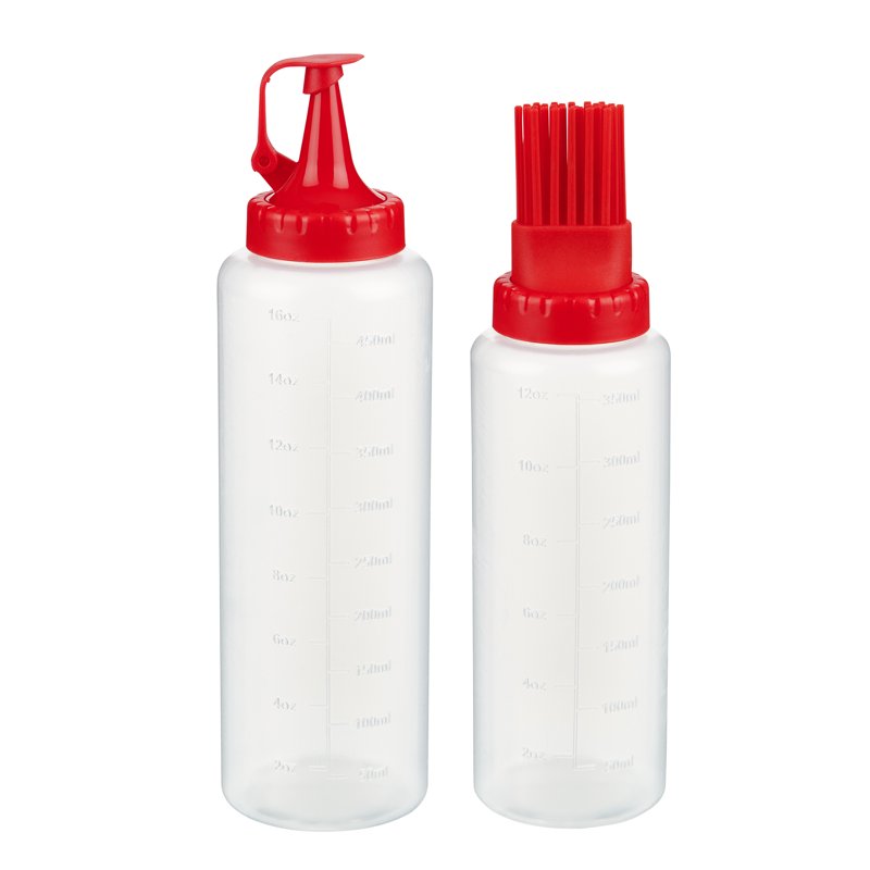 Squeezable Plastic Condiment Dispense Bottles - 12oz & 16oz