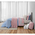 Mainstays Dorm Essentials Queen Reversible Bed-in-a-Bag Comforter Set - Light Blue & Pink