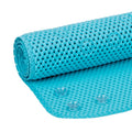 Aqua Blue Cushioned Foam Bathtub Mat with Suction Cups - 17 x 36 Inches - Mainstays