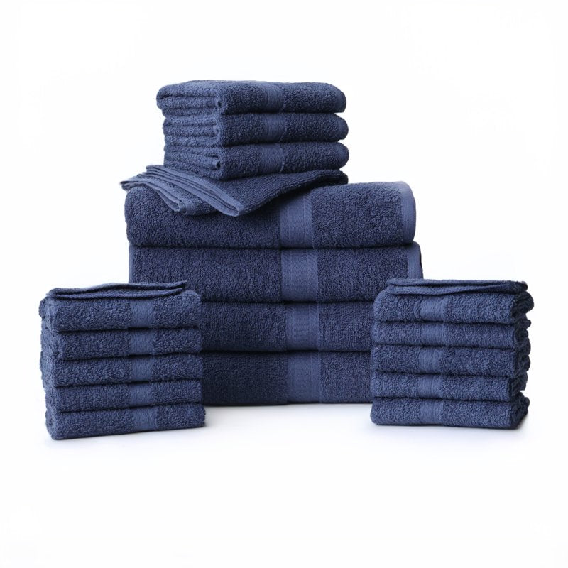 Navy 18-Piece Cotton Towel Set - Bath, Hand & Washcloths, Mainstays - Variation of THIS listing