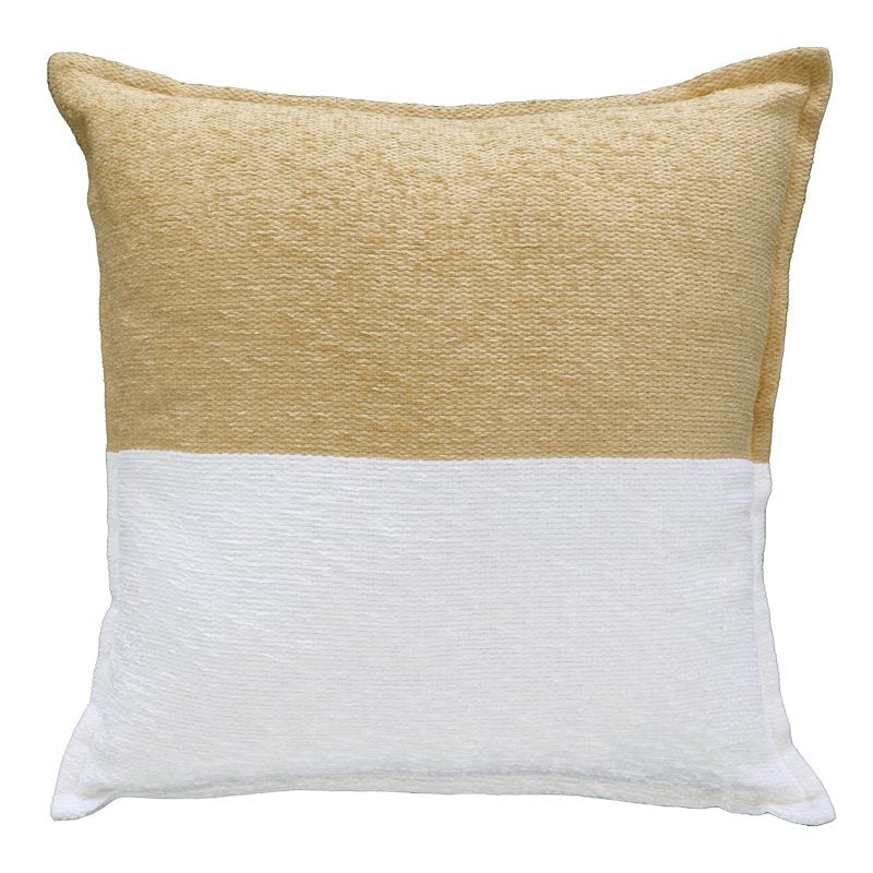 Yellow Two-Tone Polyester Cotton Decorative Throw Pillow 18x18 Inches - Mainstays