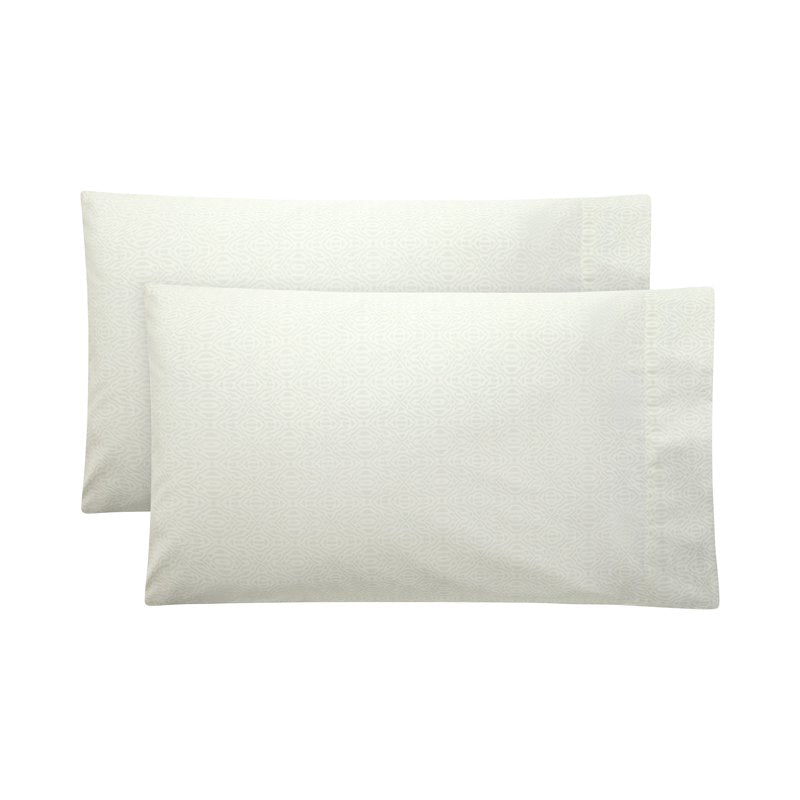 Soft Sea Geo Cotton Blend Percale Pillowcase Set - 2 Pieces, Standard/Queen, Merlot, Easy Care