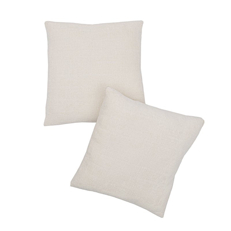 White Chenille Decorative Pillow Set - 18 x 18 Inches, 2 Pack