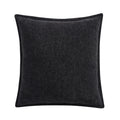 Decorative 22x22 Inch Black Chenille Flange Throw Pillow - Indoor Accent
