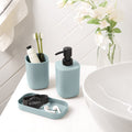 Mainstays Blue 3-Piece Bathroom Sink Set - Soap Pump Tumbler & Dish