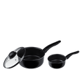 3-Piece Non-Stick Sauce Pan Set - 1Qt & 2Qt with Lid
