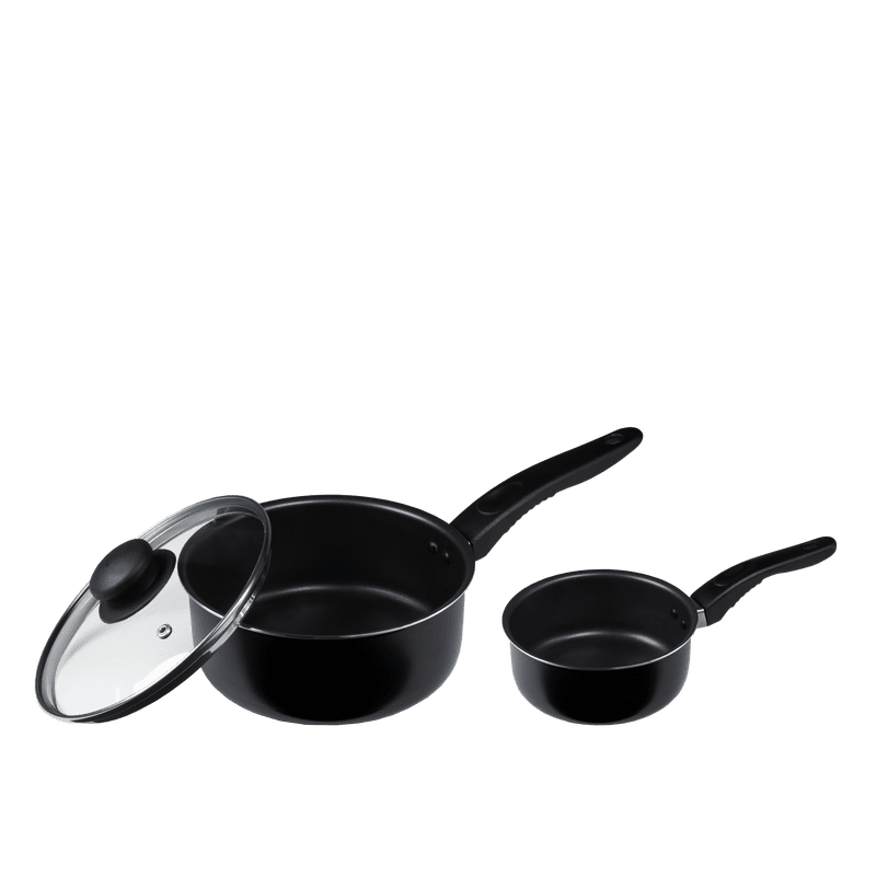 3-Piece Non-Stick Sauce Pan Set - 1Qt & 2Qt with Lid