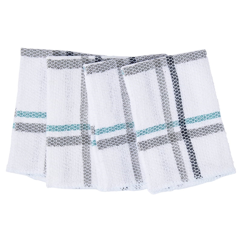 Kitchen Scrubber Dishcloth Set - 4 Pack, Blue Stripe