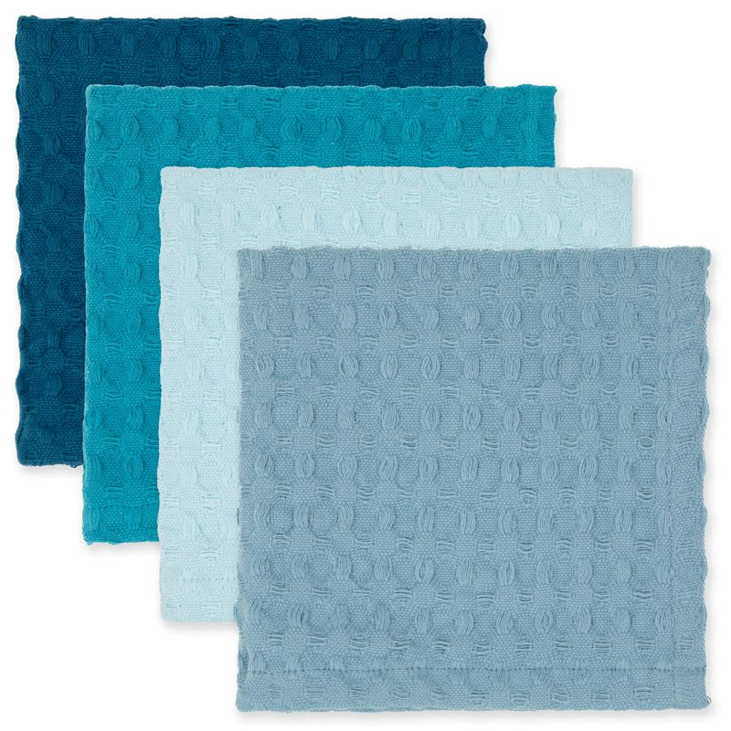 100% Cotton Waffle Dishcloth Set - 4 Piece, Topaz