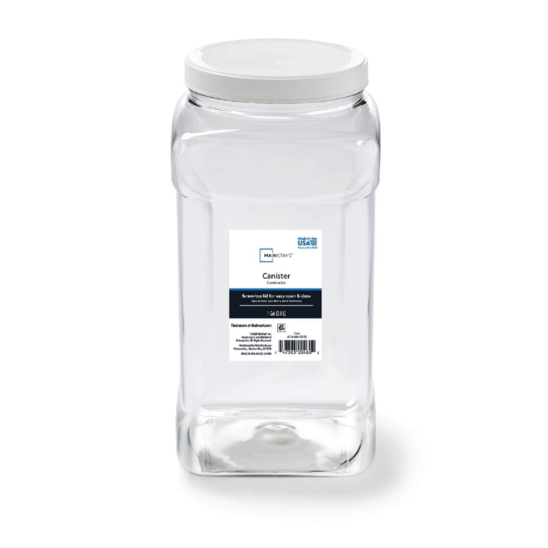 4-Quart Clear Plastic Canister with White Twist-Top Lid - 1 Each