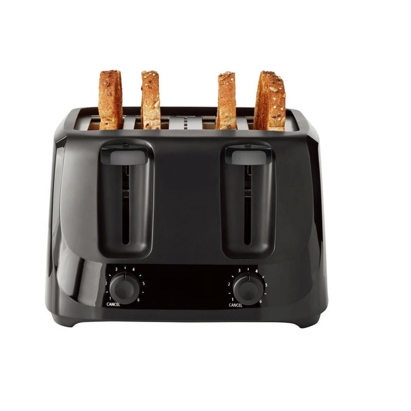 4-Slice Toaster with 6 Shade Settings and Removable Crumb Tray - Black