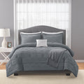 Mainstays King Grey Cross Stitch Comforter Set - 5-Piece Bedding