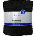 Black Fleece Fabric Precut 58x1.5 Yards - Anti-Pill Plush Polyester for Sewing & Crafts - Single