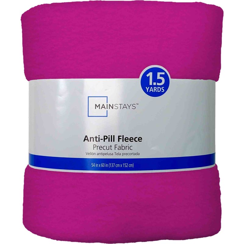 Pink Fleece Fabric - 1.5 Yards Lux Anti-Pill 58" Wide for Crafts - Hot Pink