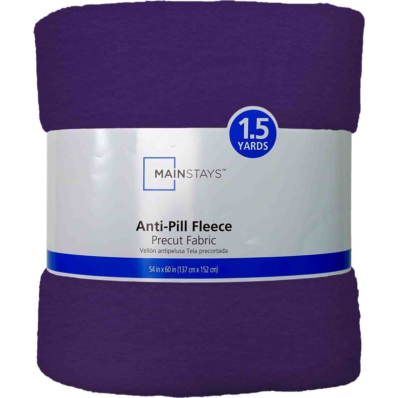 Precut Fleece Fabric - 1.5 Yards, 58-Inch Wide, Purple, Anti-Pill, Craft Material