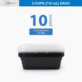 3-Cup Meal Prep Containers Set - 10 Piece with Lids