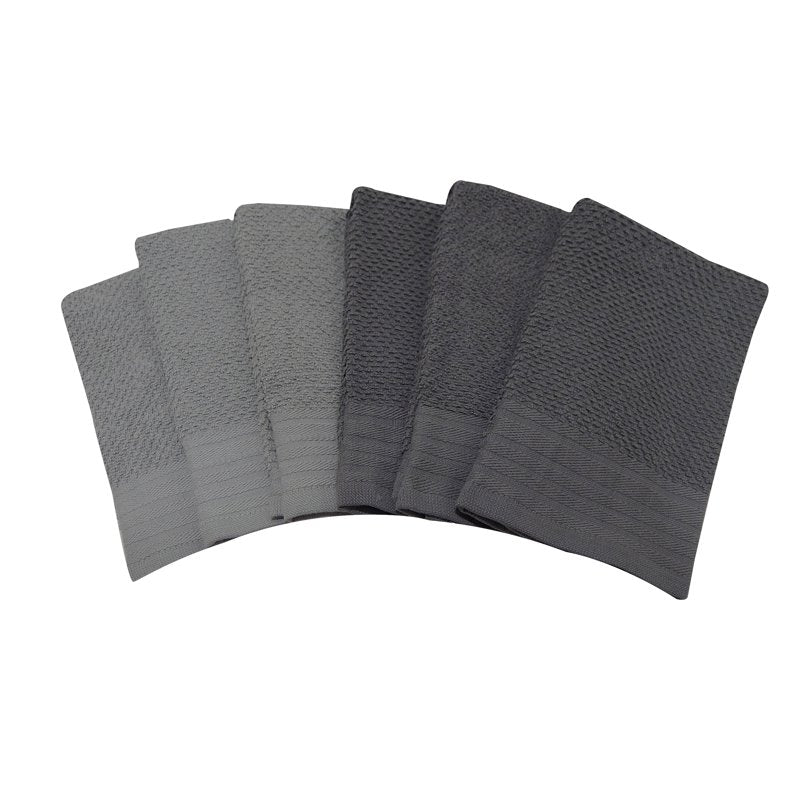 6-Piece Bar Mop Kitchen Towel Set - Gray