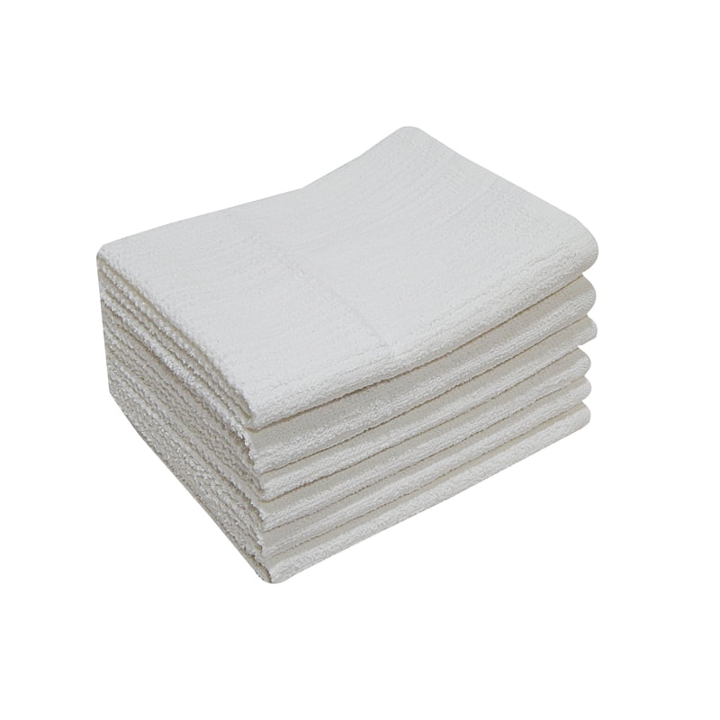 6-Piece Bar Mop Kitchen Towel Set - White