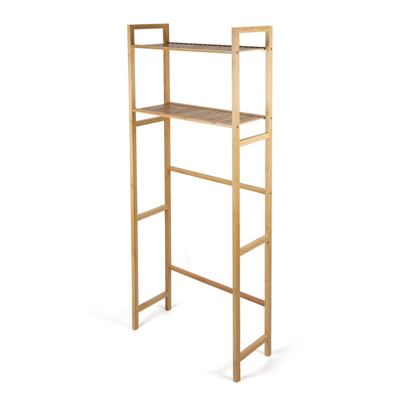 64-In Freestanding Over-the-Toilet Shelf Unit - Bamboo Bathroom Storage