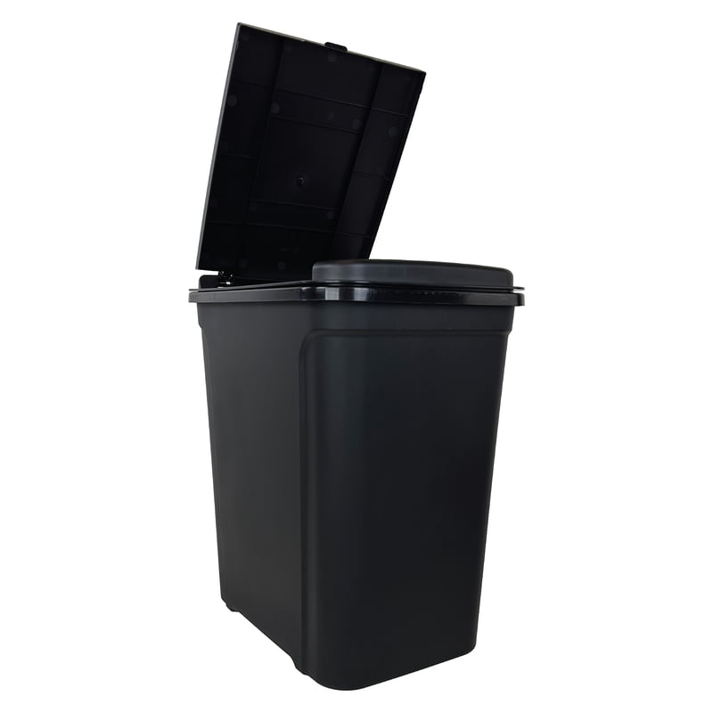 7.6 Gallon Plastic Kitchen Trash Can with Touch Top Lid - Black