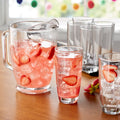 7-Piece Clear Glass Pitcher and Tumbler Set - 6 Cooler Glasses