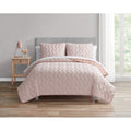 King Reversible Quilt Set with White Sheets - Soft Pink Bedding