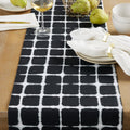 Shibori Reversible Black Table Runner - 72" x 14" Cotton Blend