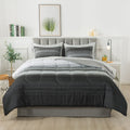 Mainstays 8-Piece Ombre Stripe Bed in a Bag Set - Queen, Gray Stripe