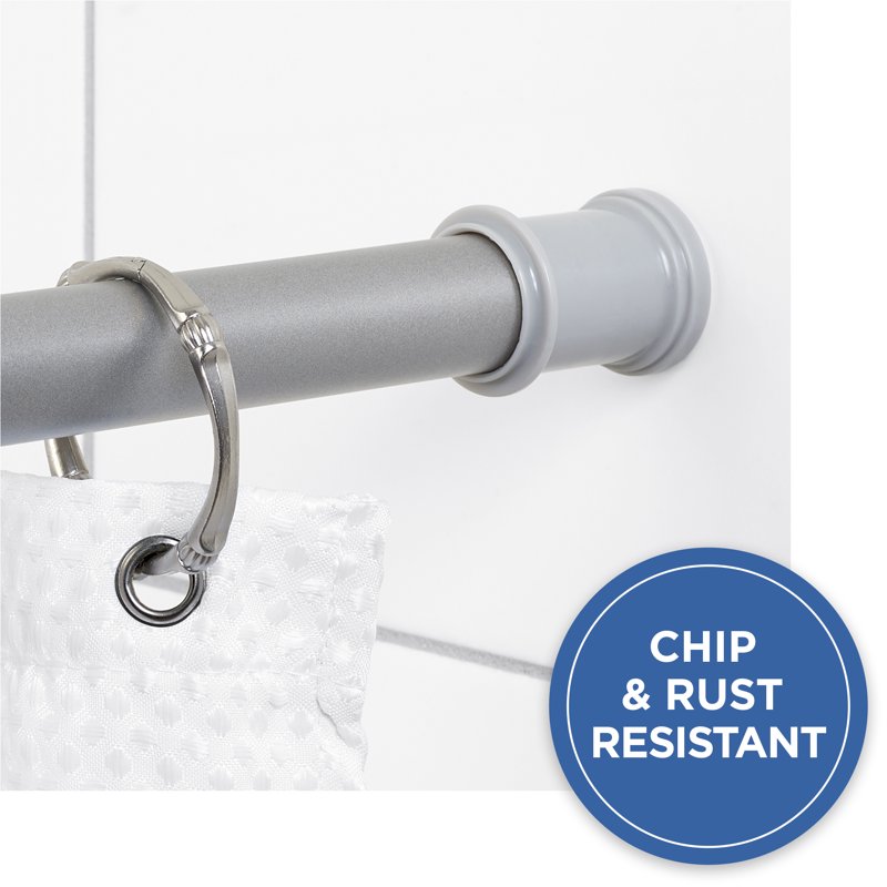Adjustable Tension Shower Curtain Rod - 44 to 72 Inches Satin Nickel