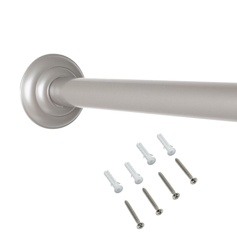 Adjustable Wall-Mount Metal Shower Curtain Rod - Nickel Finish, 41-72 Inches