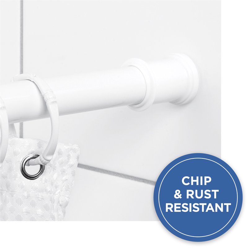 Adjustable Tension Shower Curtain Rod - No-Drill, White, 44-72 Inches Variation of THIS Listing