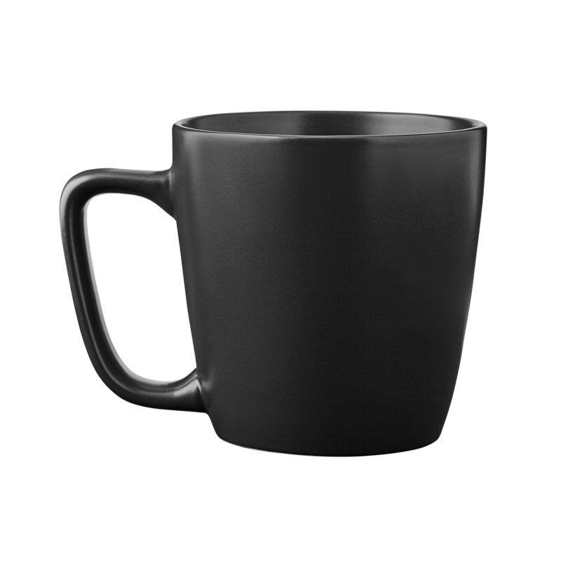 14 oz Matte Black Stoneware Mug - Durable & Dishwasher Safe