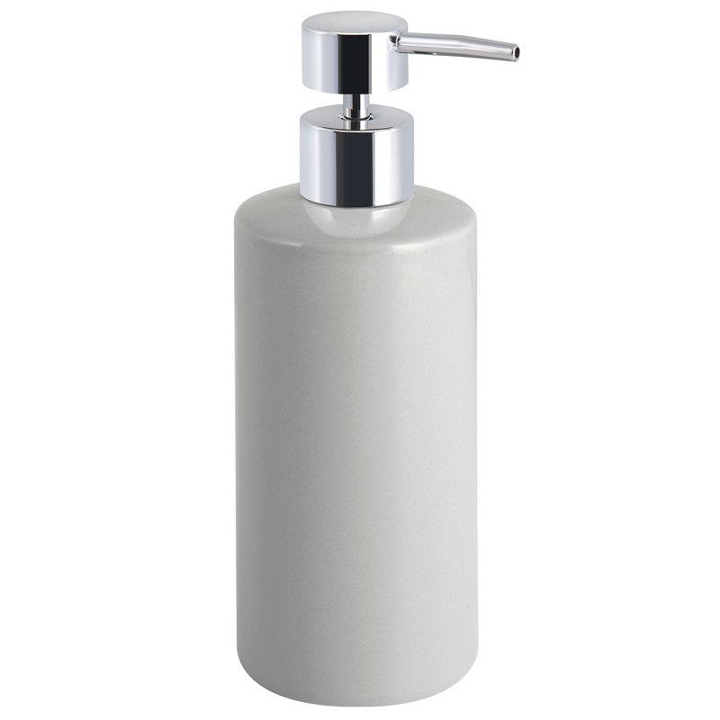 Ceramic Lotion Pump Dispenser - Soft Silver Grey, 12.5 oz Bathroom Accessory