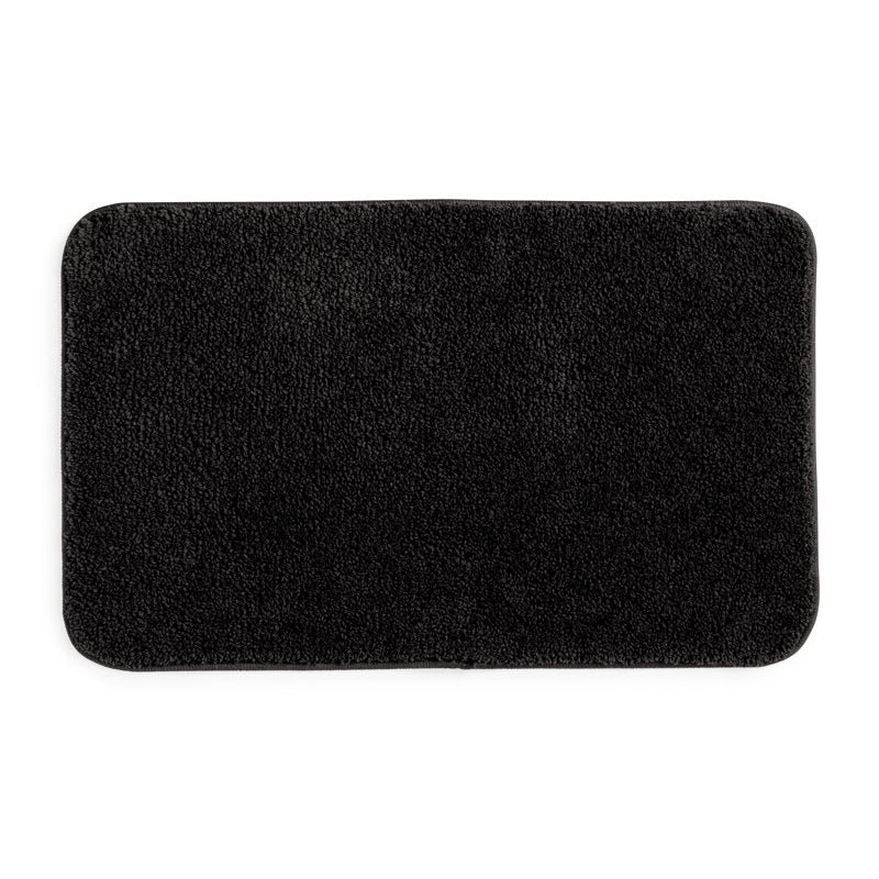 Bath Rug 20 x 32 Inches - Non-Slip Polyester Bathroom Mat - Black - Variation of THIS listing