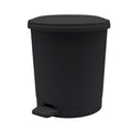 Compact Black Plastic Step Wastebasket - 4L Indoor Bin