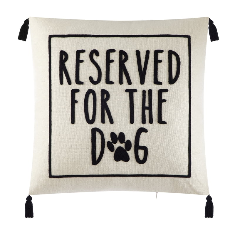 Reserved for the Dog Square Decorative Throw Pillow - 18x18 Inches, Indoor Pet Lover Accent