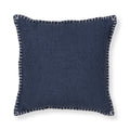 Decorative Throw Pillow - Blue with Ivory Whipstitched Edges, 18x18 Inch Square - Mainstays