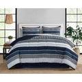 Mainstays Full Bed in a Bag Comforter Set with Sheets - Blue Stripe