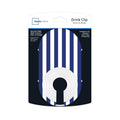 Drink Clip - Blue Stripe, Sturdy Double-Sided Drink Holder