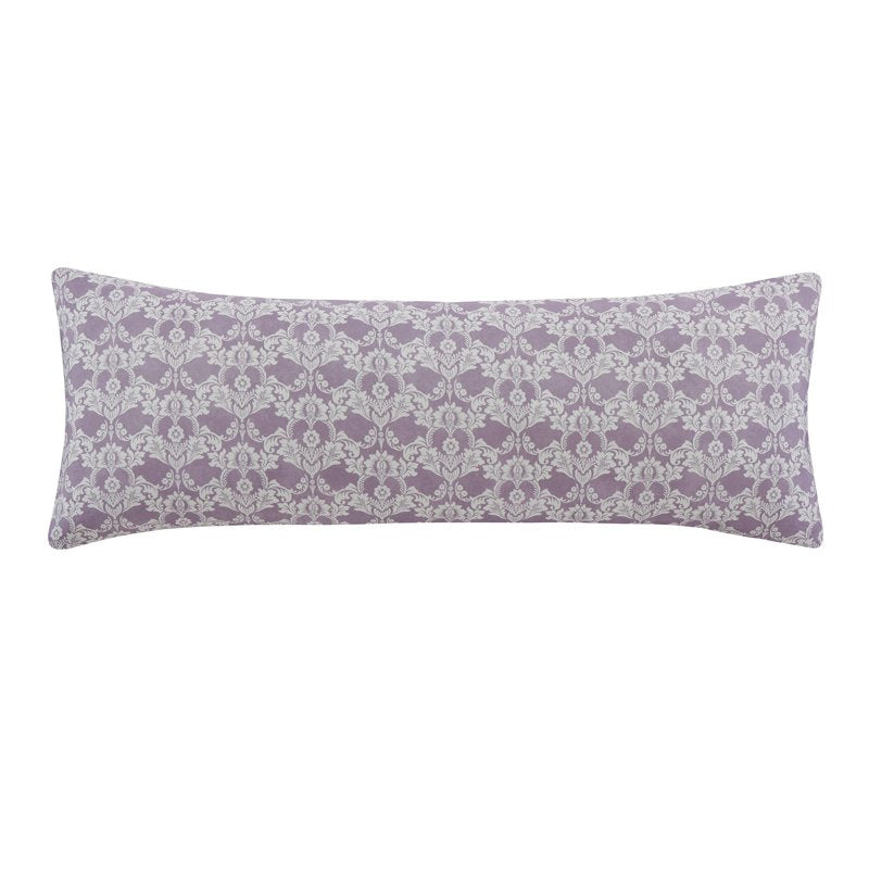 Mainstays Microfiber Body Pillowcase - Damask Medallion Purple 20 x 52 Inches