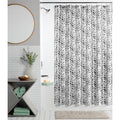 Black and White Braid Shower Curtain Set with Hooks - 72x72 Inches