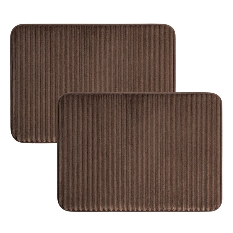 Mainstays Performance Foam Bath Rug Set - Brown, 2-Piece, 17 x 24 Inches