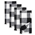 Buffalo Plaid Cotton Napkin Set - 4 Pack, Black & White