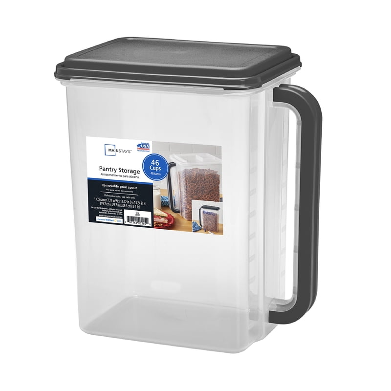 Large Plastic Food Storage Canister with Lid - 46 Cup Capacity, Dark Gray - Variation 1