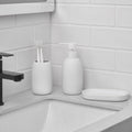 White Ceramic Bathroom Accessory Set - Soap Dispenser, Tumbler & Tray - Variation of THIS listing