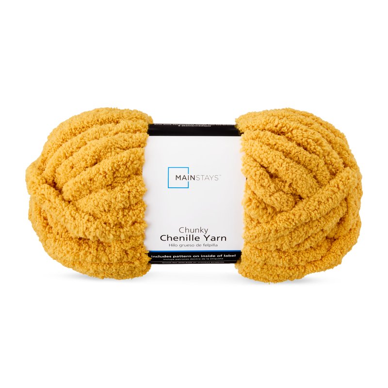 Mainstays Chunky Chenille Yarn - Mango, 31.7 Yards, Super Bulky, 100% Polyester